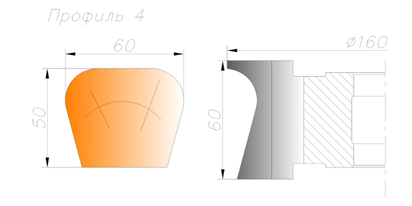 Комплект фрез ДИ-17.04 для изготовления перил (поручней). 
