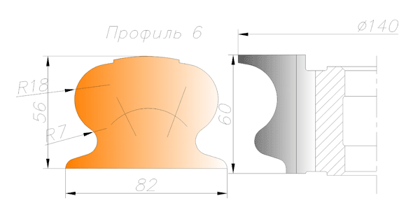 Комплект фрез ДИ-17.06 для изготовления перил (поручня)
